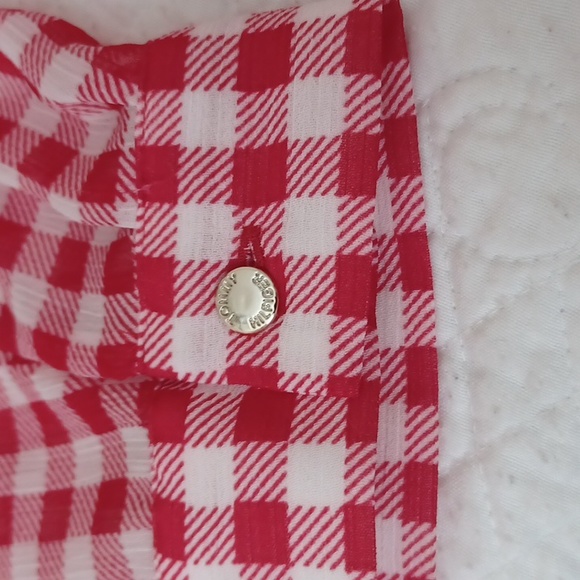 Tommy Hilfiger red and white gingum blouse/top.Large EUC - Picture 4 of 8